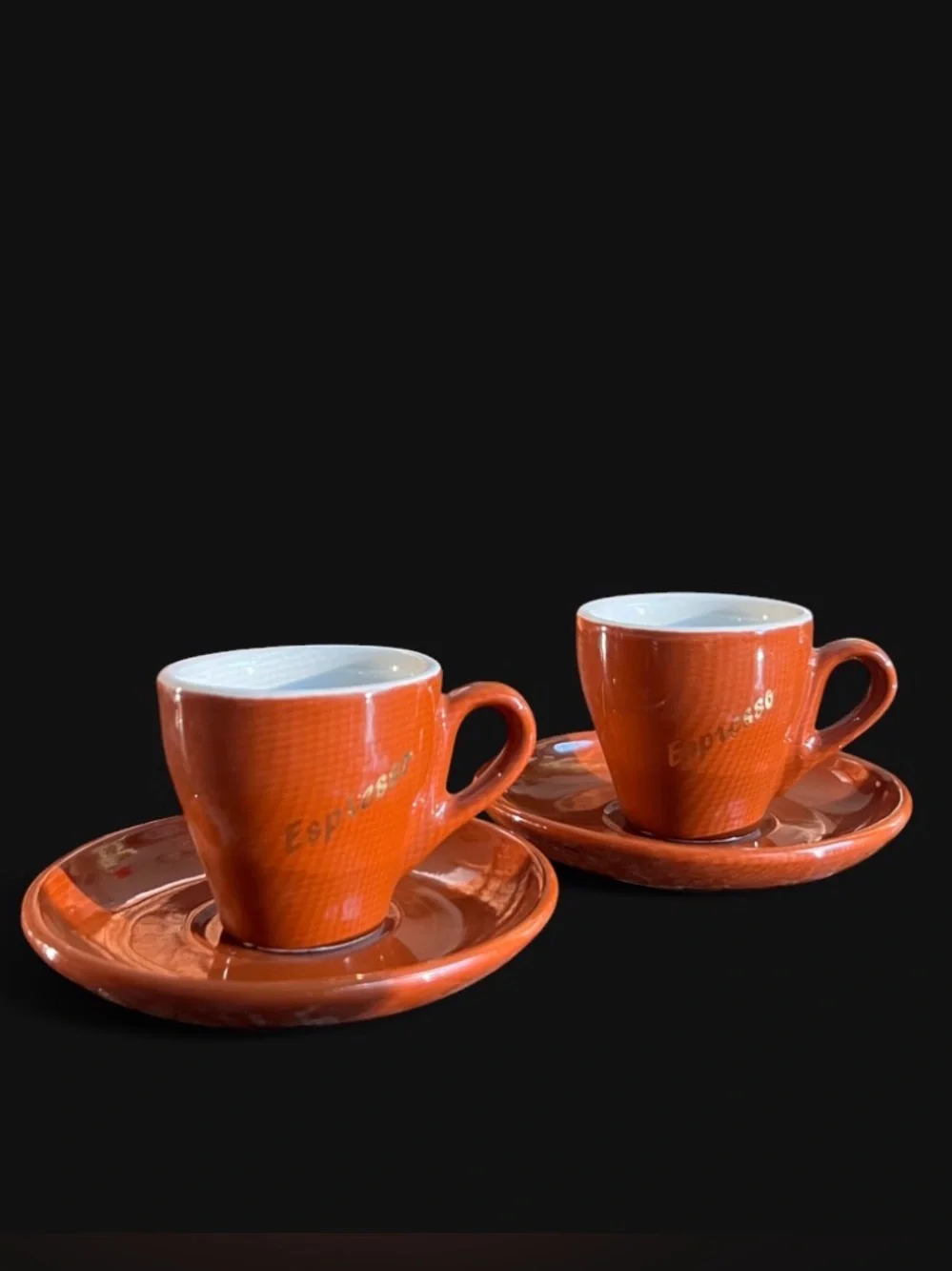 Set of 2 Vintage Nuova Point Espresso Cups and Saucers made in Italy